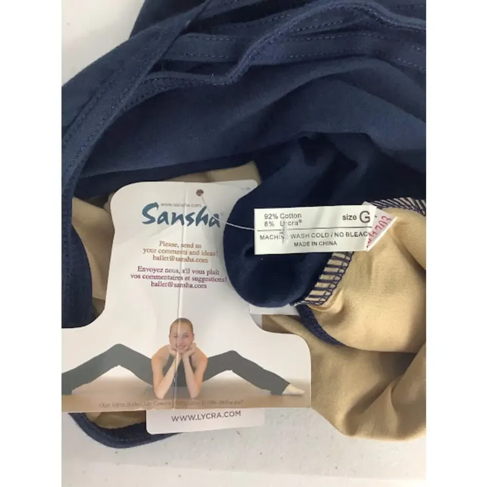 NWT Sansha Navy Blue One-Piece Leotard Dance Outfit Kids Youth Size G*